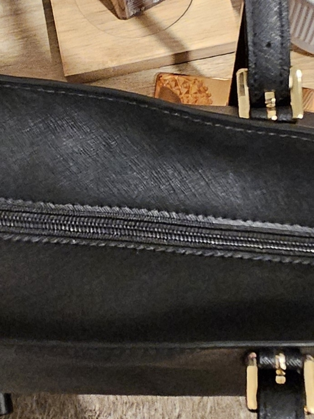 Michael Kors Black Saffiano Leather Tote Bag - Picture 6 of 12